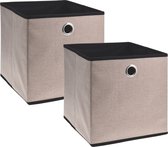 Storage Solutions Opbergmand/kastmand - 2x - 28 liter - beige - 30 x 30 x 30 cm - Vakkenkast manden