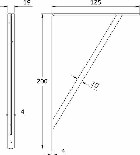 planksteunen / plankdragers zwaar staal wit 4 stuks 14 x 14 cm