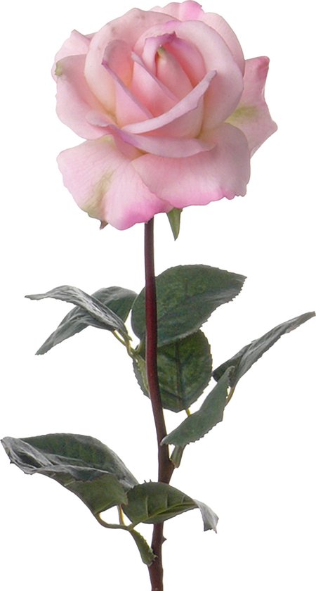 Top Art Kunstbloem roos Caroline - roze - 70 cm - zijde - kunststof steel - decoratie bloemen