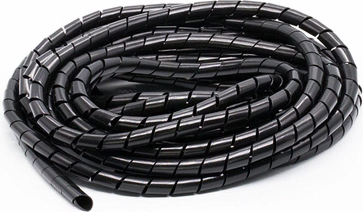 Flexibele Spiraal Kabelslang 16mm Zwart - 5 Meter Lang