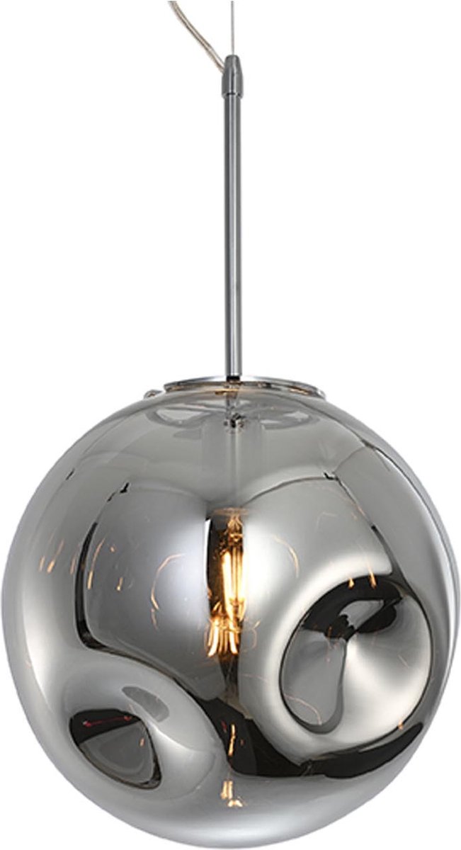 Leitmotiv - Hanglamp Blown Glass Rond - Chroom
