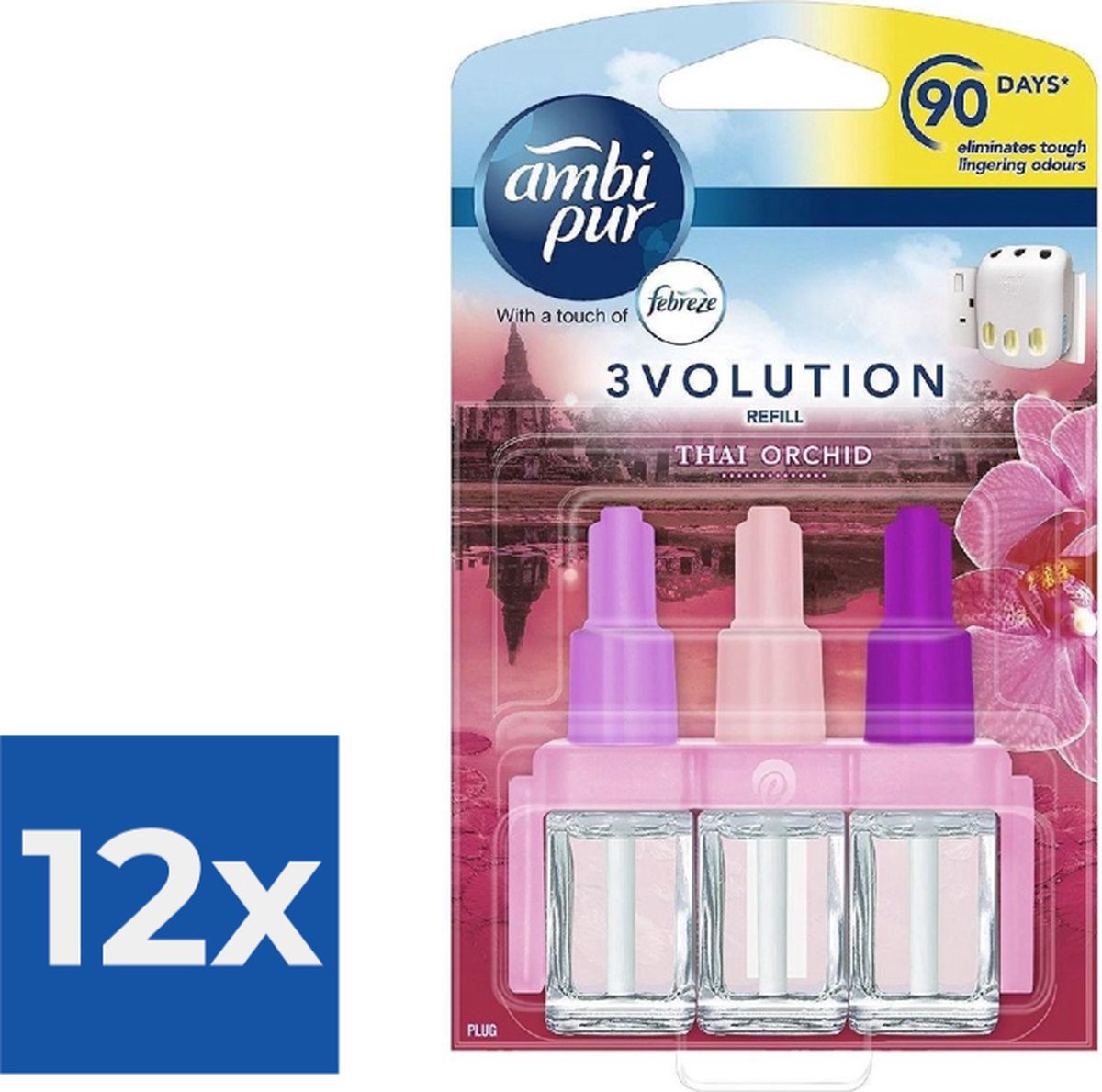 Goedkoopste Ambi Pur 3Volution Luchtverfrisser Navulling - Thai Orchidee 20 ml - Voordeelverpakking 12 stuks