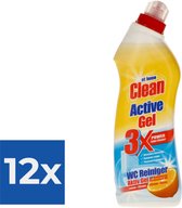 At Home Clean Active Gel Lemon Toilet Reiniger - 750 ml - Voordeelverpakking 12 stuks