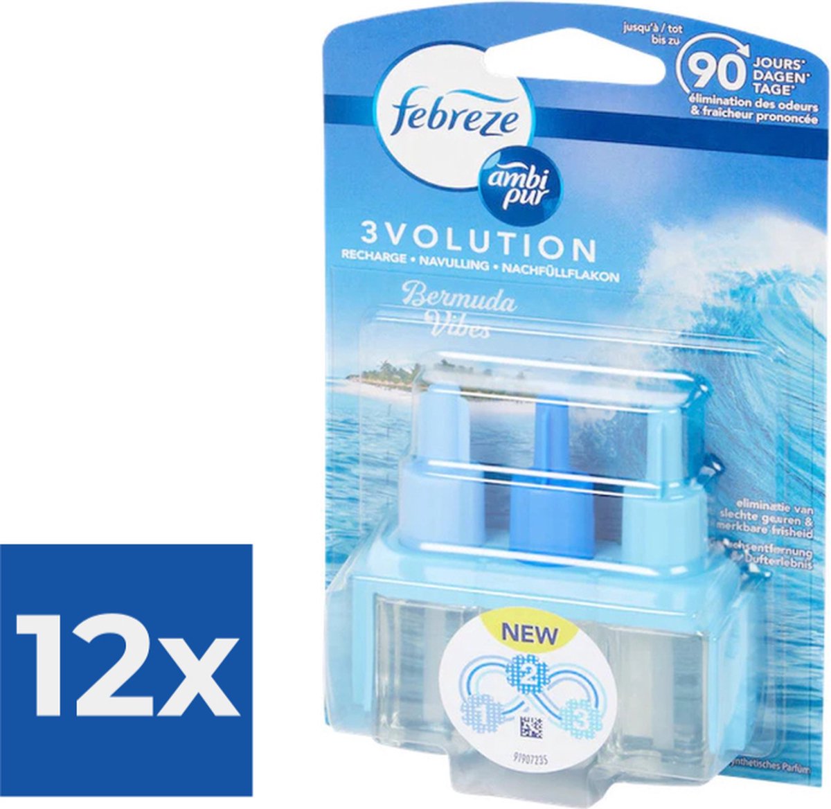 Ambi Pur Luchtverfrisser navulling 3Volution Bermuda Vibes 1x stuks - Voordeelverpakking 12 stuks