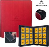 Ana toploader map rood / Toploader binder / Top loader map geschikt voor trading cards / speelkaarten verzamelmap met rits sluiting / Geschikt voor 256 kaarten