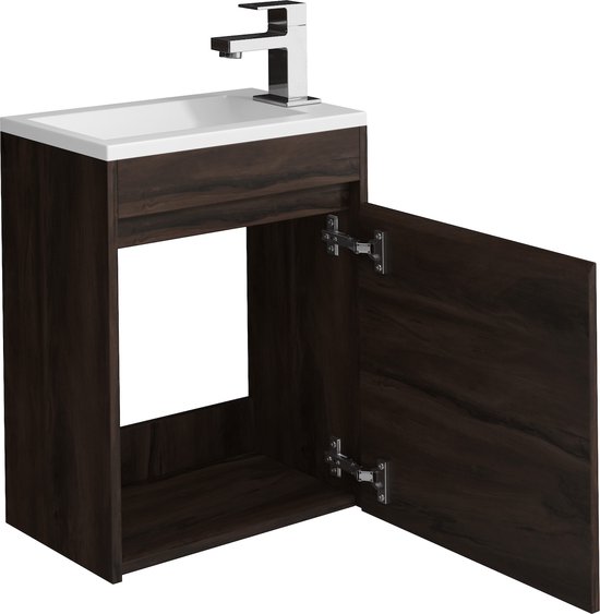 Badplaats Toiletmeubel Thermis 40 x 22 cm - Crème - Fonteinmeubel met Badplaats Toiletmeubel Thermis 40 x 22 cm - Crème - Fonteinmeubel met