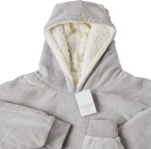 Hoodie Deken Ultra Zachte Sherpa Fleece Warm Cosy Comfy Oversized Draagbare Reus Sweatshirt Gooi voor Vrouwen Meisjes Volwassenen Mannen Jongens Kids Grote Pocket - Blush Grijs