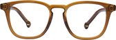 ™Monkeyglasses Alex 07 Brun brillant BLC + 0- Lunettes de lecture - Lunettes lumière Blauw - 100% Upcycled - Design danois