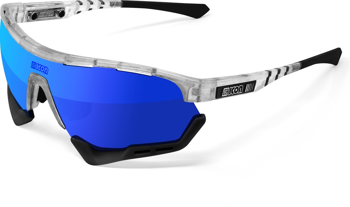 Scicon - Fietsbril - Aerotech XL - Frozen Matte - Multimirror Lens Blauw