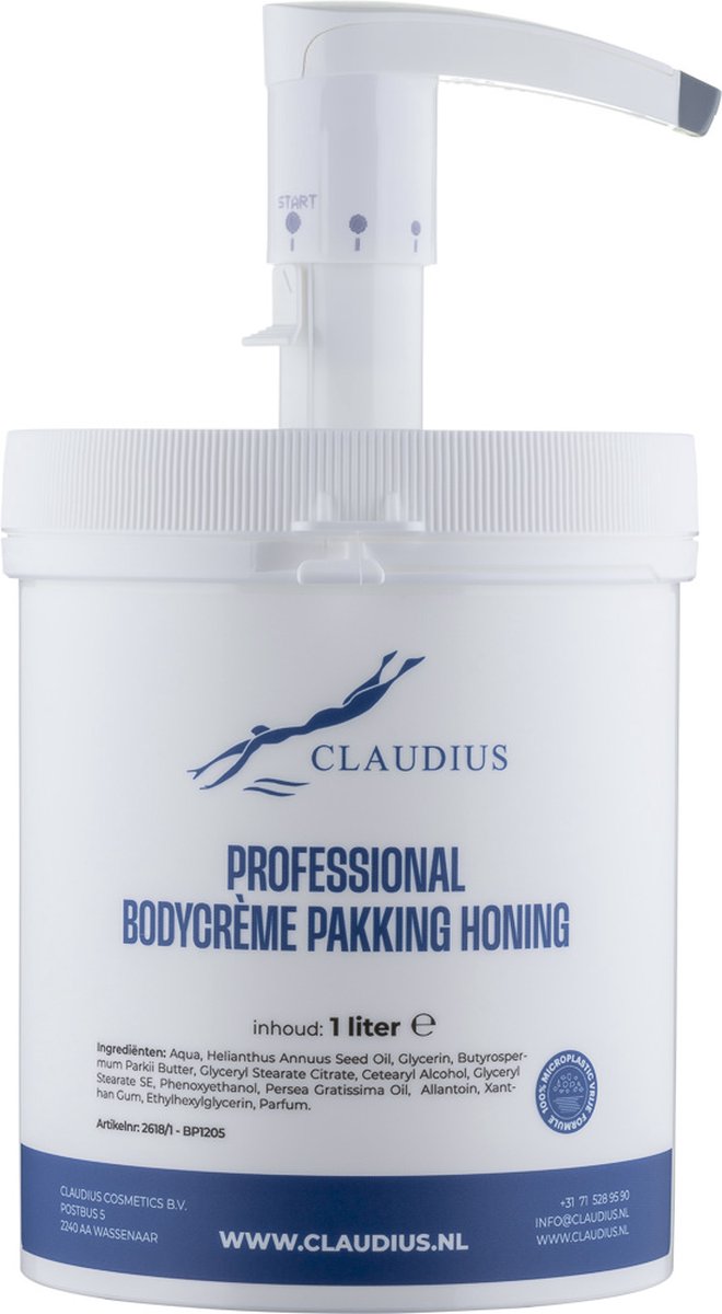 Goedkoopste Professional Bodycrème Pakking - Honing - 1 liter - in handige salonverpakking