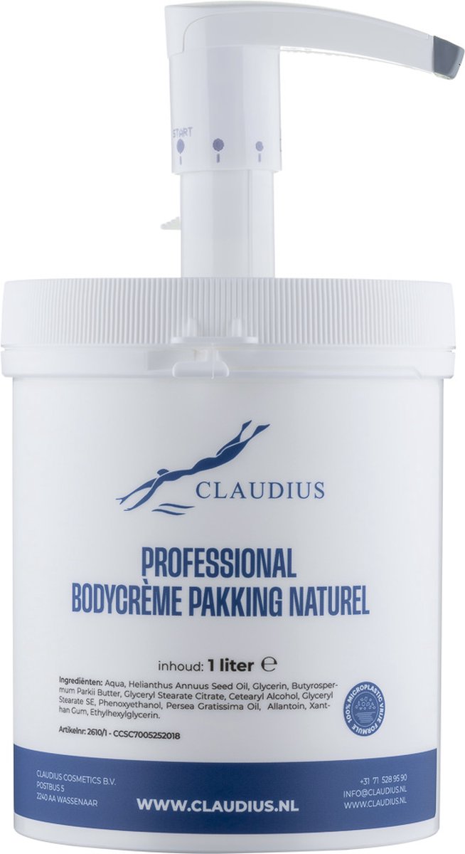 Goedkoopste Professional Bodycrème Pakking - Naturel - 1 liter - in handige salonverpakking