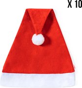 RPET Chapeau de Père Noël adultes - Costumes de Noël - Tenue de Noël - Vacances - Durable - Rouge - 10 pièces