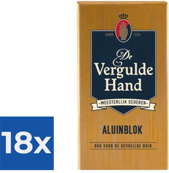 Vergulde Hand Aluinblok - 75gr - Voordeelverpakking 18 stuks