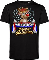 T-shirt Tilburg | Foute Kersttrui Dames Heren | Kerstcadeau | Willem 2 supporter | Zwart | maat S