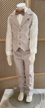 costume de luxe garçon - costume enfant - costume enfant - ensemble 3 pièces - chemise blanc crème, gilet et pantalon beiges, noeud papillon camel - garçons d'honneur - mariage - fête - anniversaire - séance photo - 5 ans