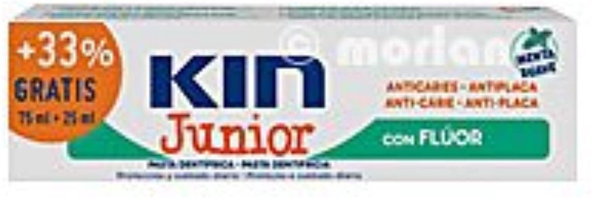 Kin Kin Junior Pasta Dentífrica Anticaries #menta Suave 75 + 25 Ml