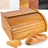 Alder Houten Broodtrommel | 38 x 28,5 x 17,5 cm (+/-1 cm) | Perfecte Brooddoos voor Broodjes en Taarten | Brooddoos met Roldeksel | Natuurlijke Brooddoos | Broodcontainer voor elke Keuken