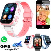 GPSHorlogeKids© - GPS horloge kind - smartwatch kinderen - WhatsApp - 4G videobellen - spatwaterdicht - SOS alarm - SMS - incl. SIM - Yoda Roze