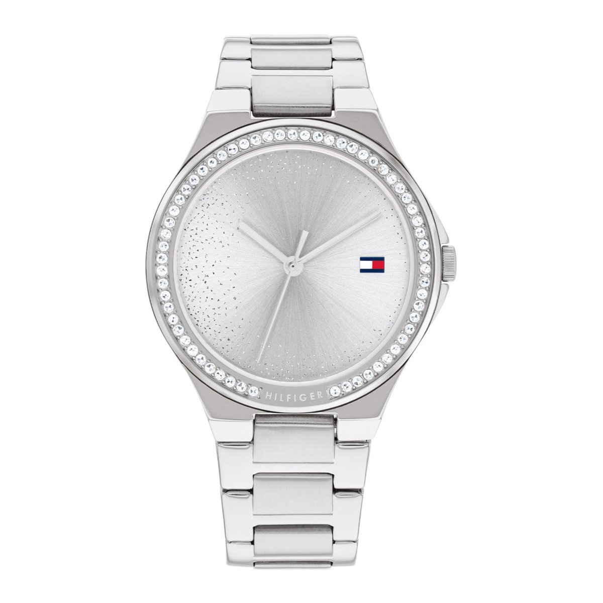 Tommy Hilfiger TH1782641 Juliette Dames Horloge - Mineraalglas - Staal - Zilverkleurig - 36 mm breed - Quartz - Vouw-Vlindersluiting - 3 ATM (spatwater)