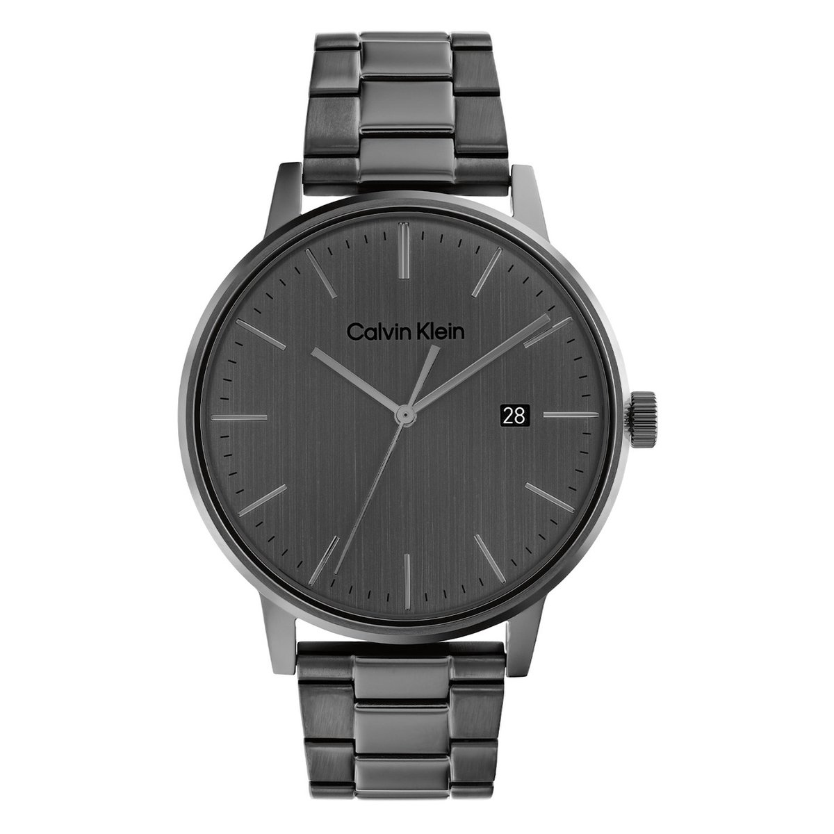Calvin Klein CK25200054 Heren Horloge - Mineraalglas - Roestvrijstaal - Grijs - 43 mm breed - 4.3 cm lang - Quartz - Vouw-Vlindersluiting