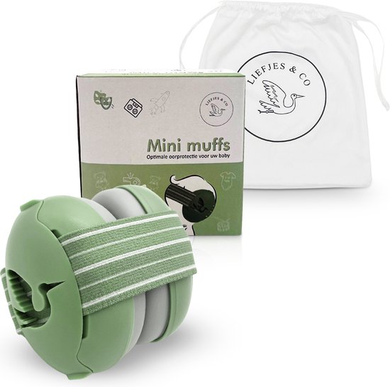 Liefjes & Co Baby - Verstelbaar Gehoorbescherming Voor Baby - Peuter - Kind - 23 dB - Groen