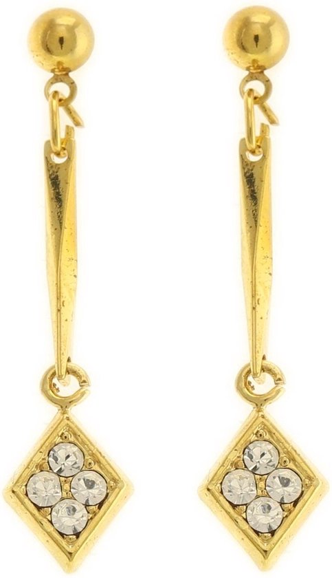 Behave Boucles d'oreilles pendentifs diamant doré 3 cm