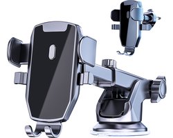 Leputie 3 in 1 Telefoonhouder Auto Ventilatie - GSM Houder - Auto Accessories - Verstelbaar - Universeel - Telefoonhouders Auto - Zwart