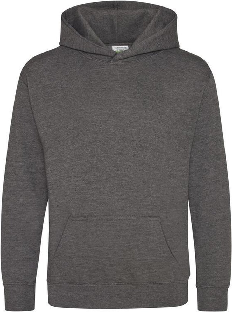 Just Hoods Kids Hoodie Charcoal (Heather) Maat 3/4 (XS)