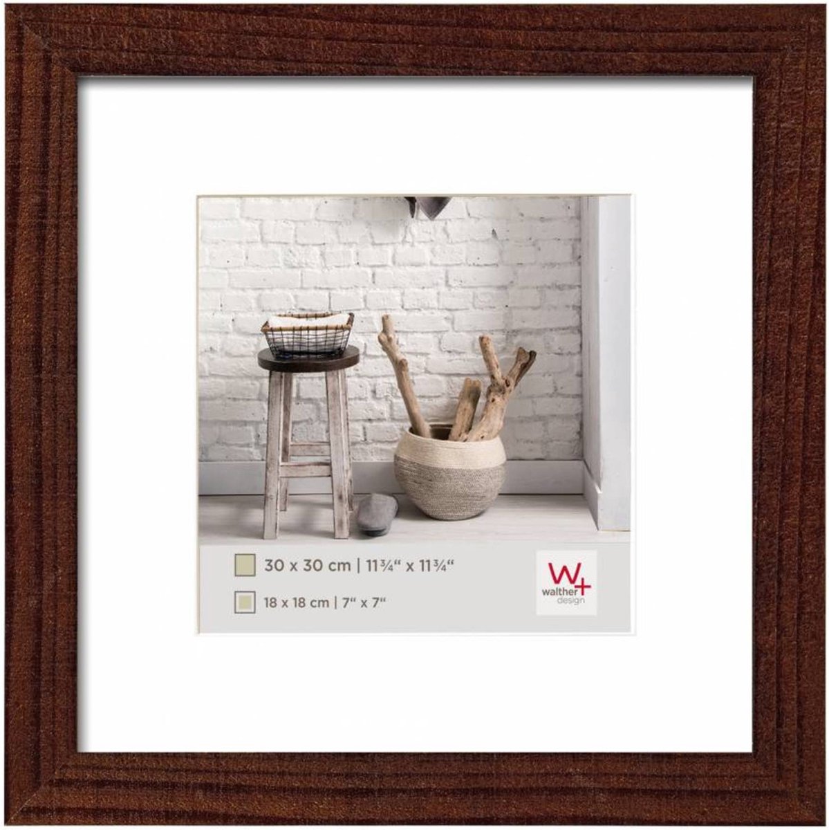 Walther home - houten lijst - fotoformaat 30x30 cm - walnoot