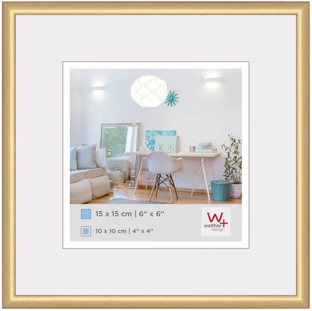 Walther New Lifestyle - Kunststof lijst - Fotoformaat 15x15 cm - Goud
