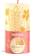Bol.com Bolsius Stompkaars Rustiek Print Butter Yellow - 13 cm / ø 7 cm aanbieding