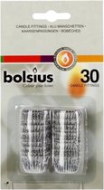 Bolsius s'adapte - 30 cales argentées - convient aux bougies de dîner