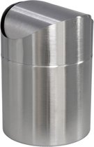 Gerimport Prullenbakje - 1L - zilver - rvs - kantelbare deksel - 12 x 17 cm