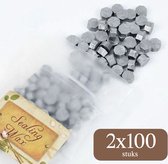 Sealing Wax 2x 100 stuks - Zegellak - Seal - Lakzegel - Stempelen - 35 Gram - Zilvergrijs tijdelijk 1+1
