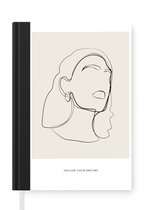 Notitieboek - Schrijfboek - Vrouwen - Line art - Tekst - Quotes - Notitieboekje klein - A5 formaat - Schrijfblok