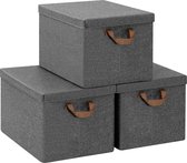 BukkitBow - Boîte de Rangement avec Poignées - Opbergbox en Tissus - Empilable et Robuste - 27L (3 Pièces)