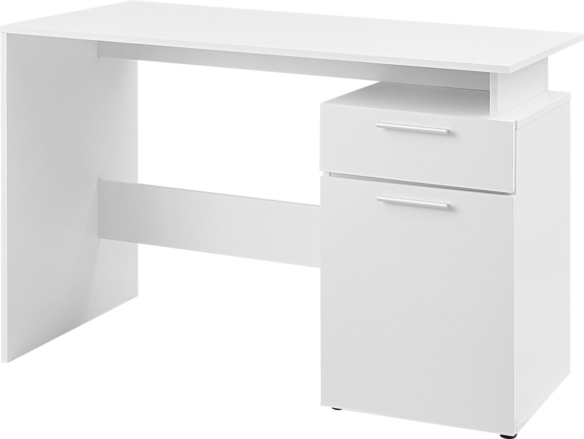 ACAZA Bureau - Bureau met Lades - Bureautafel - Wit - Computertafel - Laptoptafel