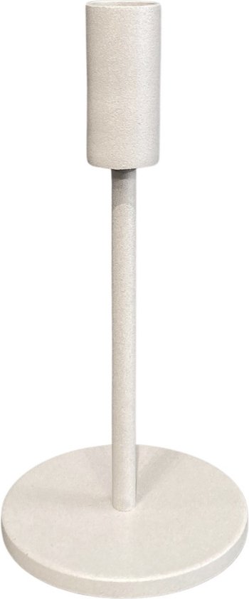 STILL - Kandelaar - Kaarsenstandaard - Geschikt voor LED Kaars - Dinerkaars - Ijzer - Beige - 22 cm