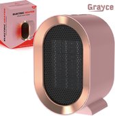 Grayce Elektrische Mini Heater – Elektrische kachel – Heater voor binnen – Kachelventilator – Elektrische verwarming – Desktop heater – 800/1200 WATT - Roze