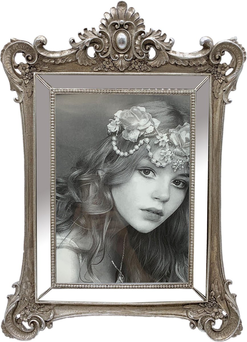 Lnxp Antieke Barokke Fotolijst in Wit 56x46 cm Rechthoekige Repro Foto's voor 30x40 cm of 40x30 cm Barokke Lijst