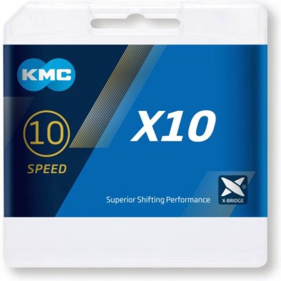 KMC - CHAINE X10 ARGENT / NOIR 114L