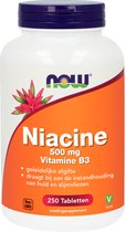 NOW Niacine 500 mg - 250 tabletten - Vitamine B3