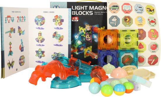 Nieuwe Licht Magnetische Blokken-49 Stuk-3D Magnetisch Speelgoed