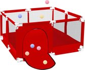 Grondbox Baby - 128x128x66cm - Rood - Speelbox - Kruipbox - Kinderbox - Playpen