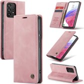Casemania Hoesje Geschikt voor Samsung Galaxy A71 Pale Pink - Portemonnee Book Case