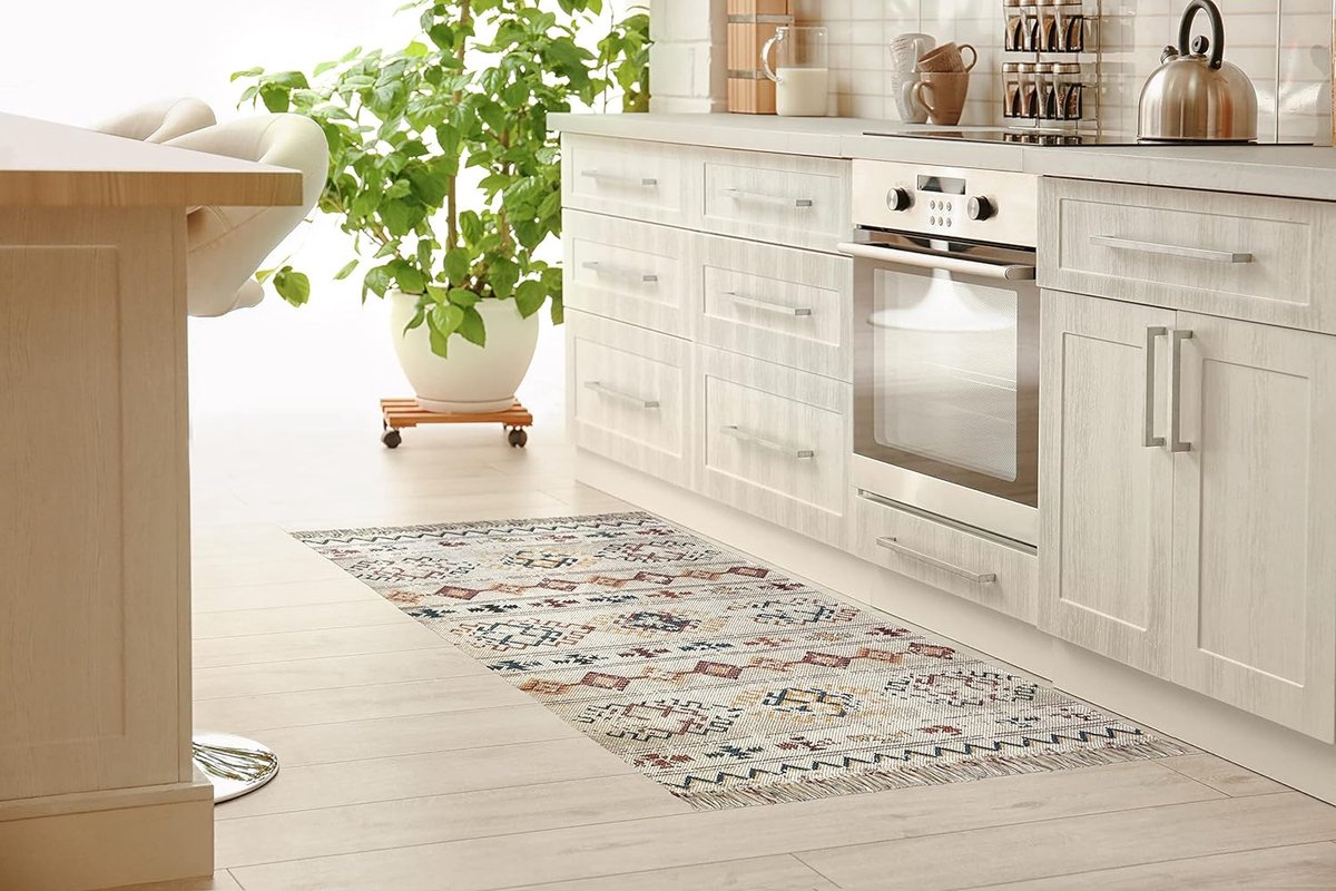 eCarpet Capri Collection 100% gerecycled katoen duurzame rug livingroom keuken hal cosy scandi handgemaakt ORIENTAL 9032-80 cm x 150 cm