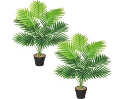 Kunstplanten, groot areca, kunstpalm, 68 cm hoog, 12 takken in pot, kunstmatige plant, tropisch, Hawaï, groen, nepplant, Real Touch planten, kunstbloem, decoratie, kantoorplant, groene plant,