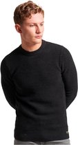 Superdry Trui Textured Crew Knit Jumper M6110567a Raven Black Heather Mannen Maat - S