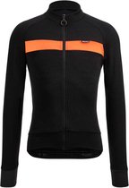 Santini Fietsshirt lange mouwen Heren Zwart - Adapt Wool - Thermal Jersey Arancio - 3XL