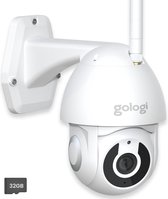 Gologi Superior Outdoorcamera - Buiten camera met nachtzicht - Beveiligingscamera met kabel - Security camera - 3MP - Met wifi en app - Wit
